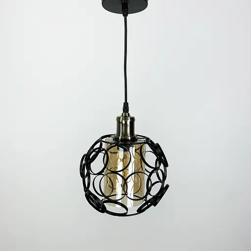 Підвіс в стилі Лофт у чорному круглому корпусі | Арт. 12639 BK | Line F - фото 2