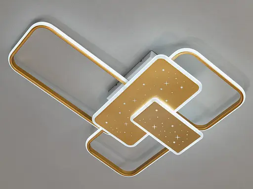 Современная потолочная светодиодная люстра с пультом, 105 Вт, золото. - фото 2