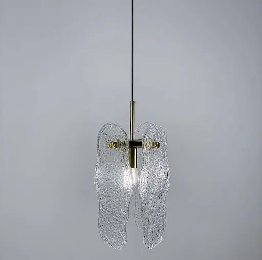 Підвісний світильник Wave shaded з фактурними скляними пластинами на корпусі Line.F MD 2001-1 - фото 3
