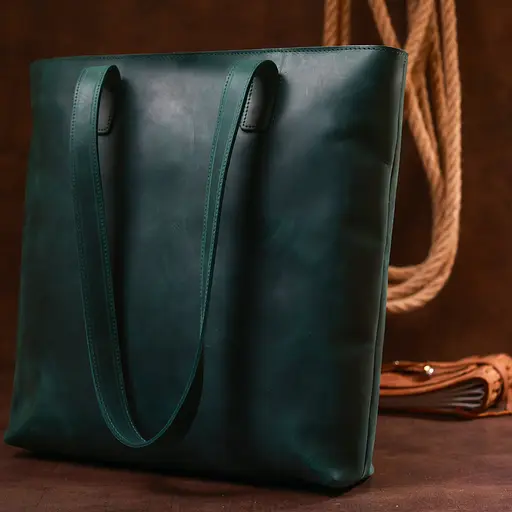 Кожаная винтажная женская сумка Shvigel 36х33х8.5 см sum0027622 - фото 9