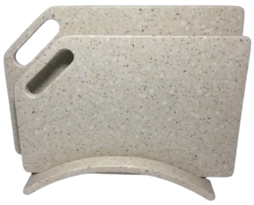 Набір обробних дошок на підставці зі штучного каменю - Імбирний ель.