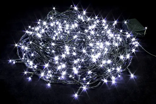 Гірлянда світлодіодна нитка на ялинку Біла 35м. 500 LED від мережі чорний провід