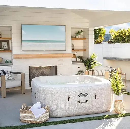 Басейн-джакузі надувний Intex з гідромасажем на 795 л бежевий (28446) - фото 8