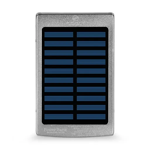 Повербанк з сонячною панеллю 10000mAh Power Bank Kraft KPB-1012SL Silver LED-ліхтар (43-00069)