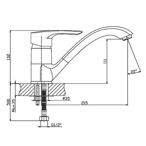 Змішувач для кухні Haiba HANSBERG 012 HB0206 - фото 2