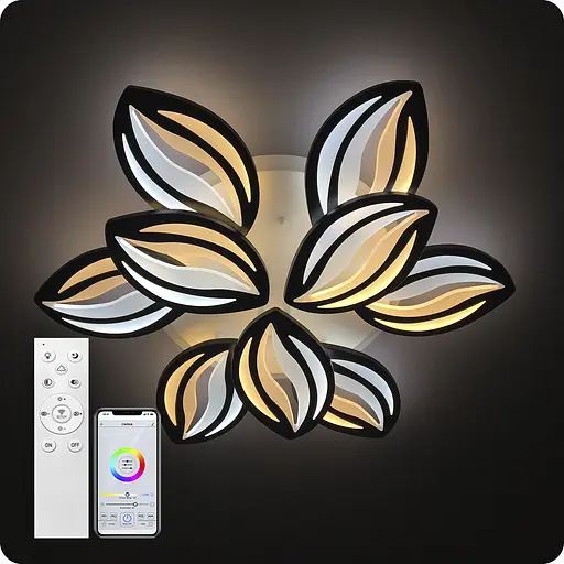 Люстра светодиодная 517 Light 3color с пультом 180Вт Черный (01454) - фото 3