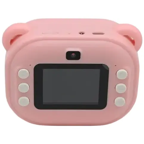 Детская цифровая фотокамера мгновенной печати с термопринтером ТОРА 12Мп ТFT экран / карта памяти Розовый - фото 1