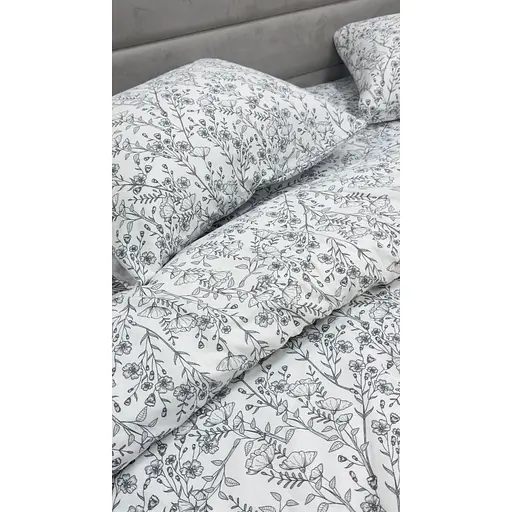 Наволочка Ecotton Зимова колекція Super Soft White/ Black Фланель 50х70 см (25545)