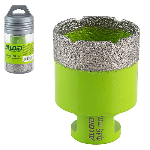 Свердло корончате Alloid Building Tools алмазне по кераміці 45 мм для КШМм 14х2 мм (DC-14045) - фото 2