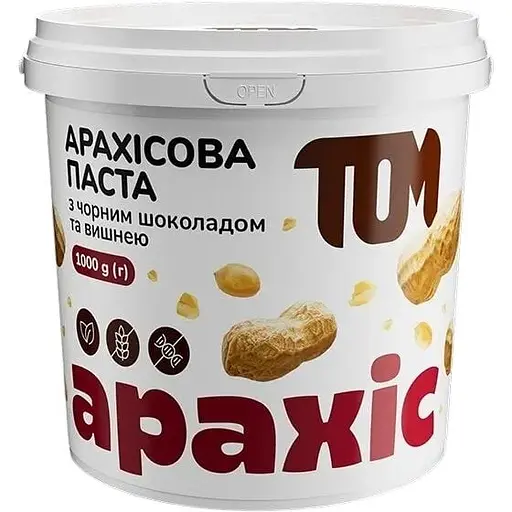 Заменитель питания TOM Арахисовая паста с черным шоколадом и вишней, 1 кг