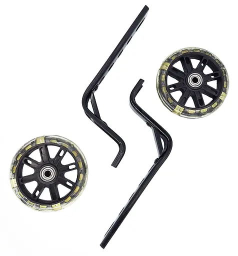 Опорні (тренувальні / додаткові) світлодіодні колеса для дитячого велосипеда 12'-20' чорний (G0000999) - фото 2