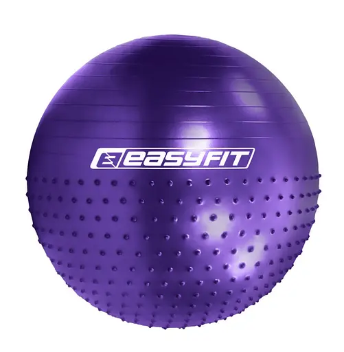Фітбол 65 см EasyFit Hybrid фіолетовий (фітбол напівмасажний) (EF-3011-V) - фото 1