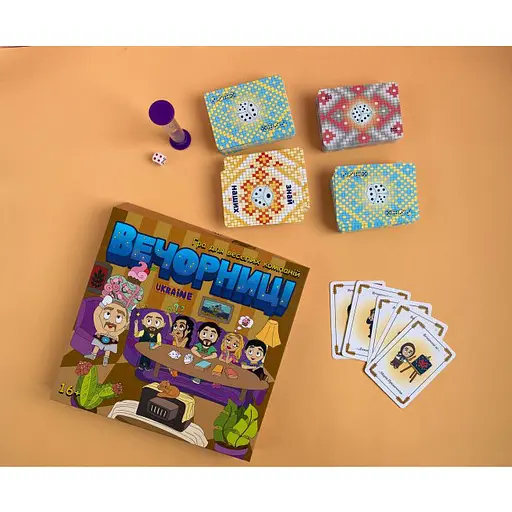 Настільна гра "Вечорниці" Vechornytsi 8878-VCHR 200 карток, кубик, пластилін - фото 5