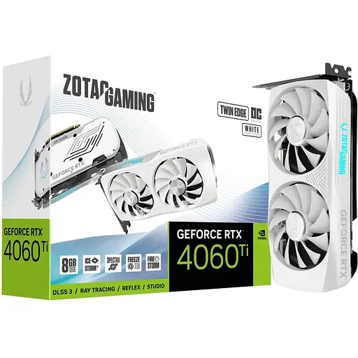 Видеокарта Zotac GeForce RTX 4060 Ti 8 GB Twin Edge OC White Edition (ZT-D40610Q-10M) UA [129284]