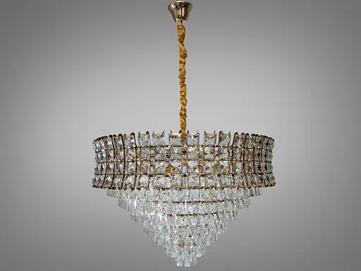 Кришталева люстра для вітальні на 16 ламп, колір золото - фото 1
