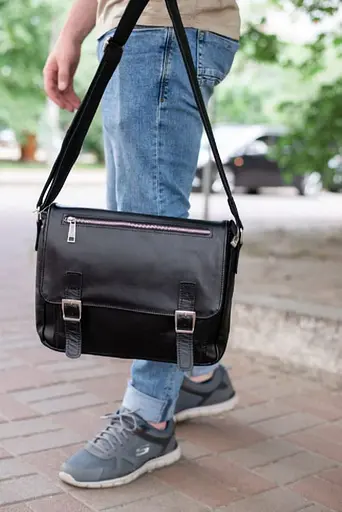 Чоловіча шкіряна сумка через плече TARWA 30.5х24х10 см sum0028176 - фото 8