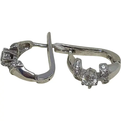 Серебряные серьги Агни с фианитами. 2203Р-CZ ПИКАССО