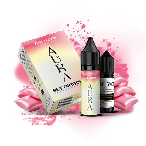 Набор компонентов для самозамеса солевой заправки Aura 15 мл Bali Gum Жвачка, 0-50 мг (17199)