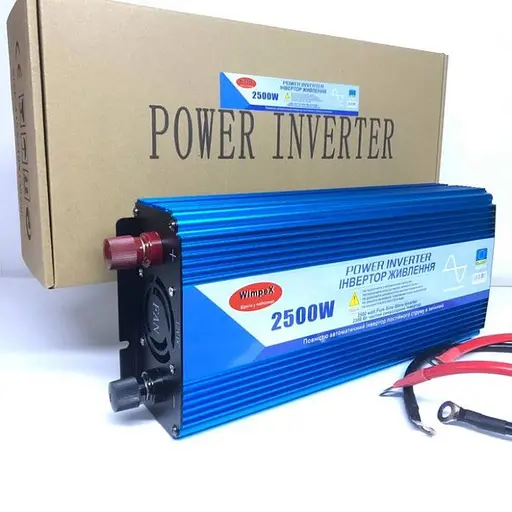 Преобразователь постоянного тока Power Inverter Wimpex авто инвертор 12В-220В WX-2510 2500W Синий - фото 8