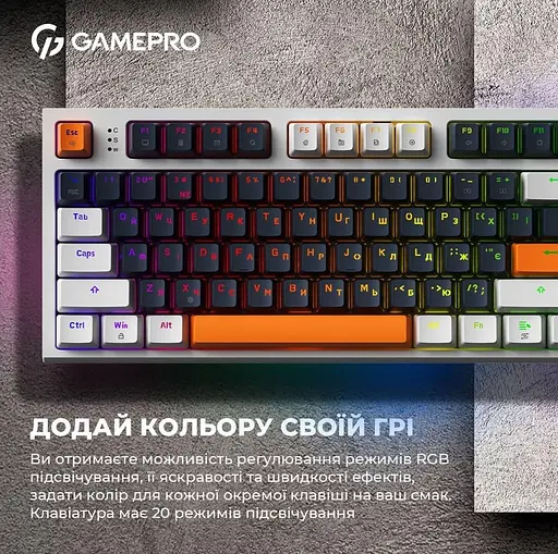 Клавиатура GamePro MK180W Outemu Red Hot-Swap RGB USB White (MK180W) - фото 12