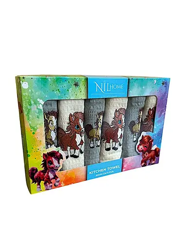 Набір 6 вафельних рушників Nilteks кухонні 30х50 см street різнобарвний TC303376102