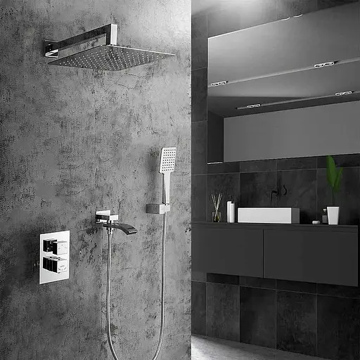 Душова система прихованого монтажу Gappo G7107-40, вилив - перемикач на лійку, 3-функції, хром - фото 3