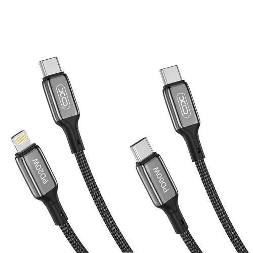 Кабель XO NB-Q180B PD 60W/1 м Type-c to Type-c Черный - фото 1