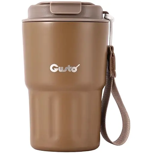 Термокружка Gusto GT124 Перерыв на кофе 350 мл коричневая (88437)