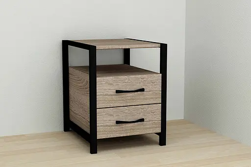 Тумба універсальна Ferrum-decor Вів'єн 2/2 50x41x40 чорний ДСП Дуб Сонома Трюфель 16мм (FRD-104159)