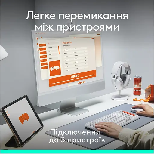 Комплект (клавіатура, миша) бездротовий Logitech Pop Icon Combo Off White (920-013141) - фото 10