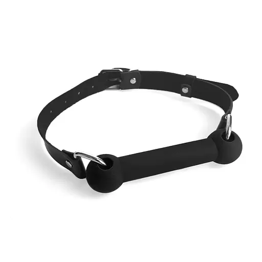 Кляп Палка, силикон и натуральная кожа, Art of Sex - Gag Stick Silicon, Черный - фото 2