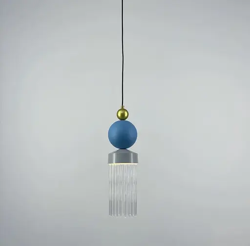 Креативний світильник з блакитною фурнітурою | Line F | Арт. AP051 - фото 2