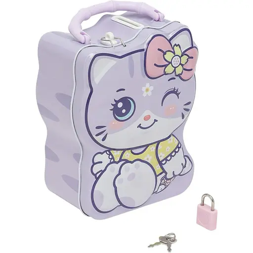 Скарбничка металева Котик-сумочка, 16 см, S-274 (В асортименті)