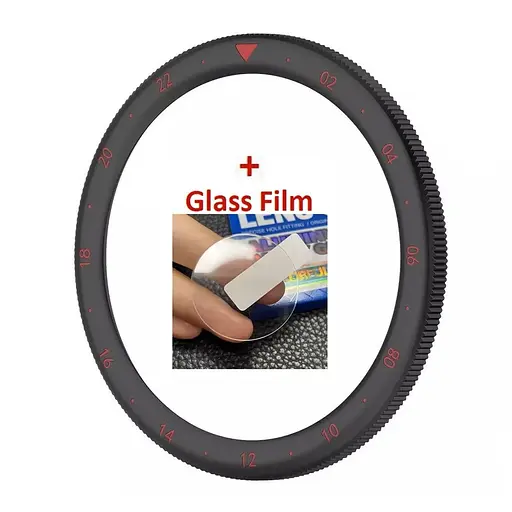 Безель металевий Sikai для смартгодинника Xiaomi Watch S3/S4 Black-red + захисне скло - фото 3