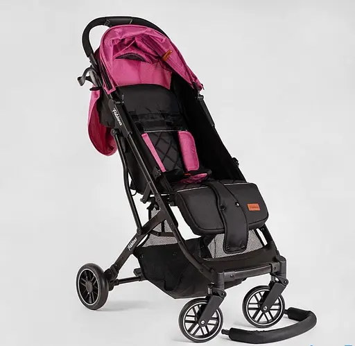 Прогулянкова дитяча коляска Joy Comfort L-20115 (рожева) зі сталевою рамою, футкавером та підсклянником - фото 2