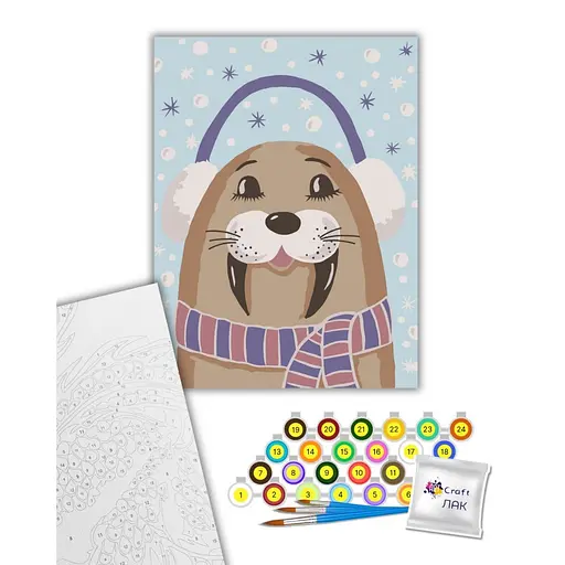 Картина по номерам "Счастливый моржик" 15585-AC 30x40 см - фото 2