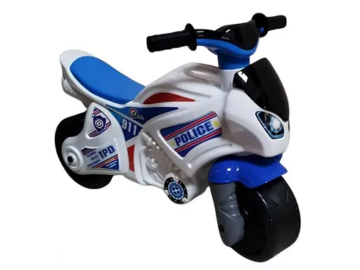 Мотоцикл-толокар ТехноК Полиция белый с синим - фото 1