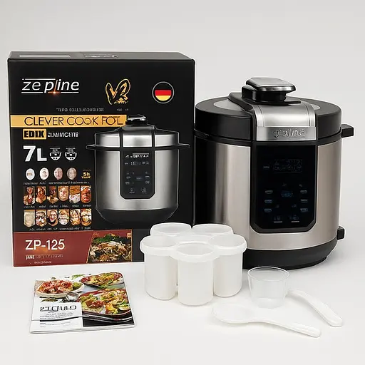 Мультиварка скороварка Zepline ZP-125 Чаша 7л  29 програм 3000Вт Сріблястий/Чорний - фото 8