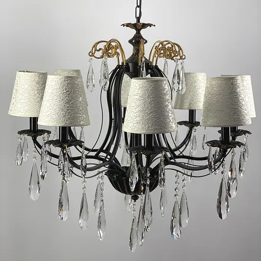 Кришталева люстра з абажурами Line.F Кількість ламп 5 - фото 6