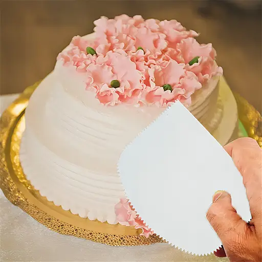 Шпатель скребок кондитерский зубчатый для торта, крема и глазури, Kitchen Master Белый 86159 - фото 1