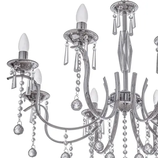 Люстра свеча Brille подвесная хрустальная E14 60W CH (BR-01313S/8) - фото 4