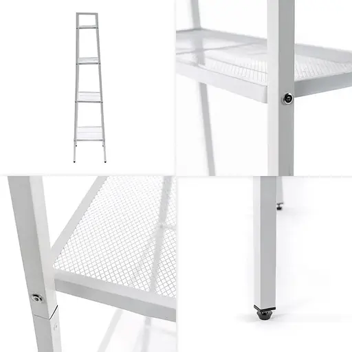 Стеллаж-этажерка Wall Sticker SW-00002104 четырехъярусный из металла 60х35х148 см белый - фото 2