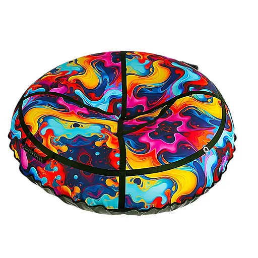 Надувні санки-тюбінг "Абстракція" 1.2 м Т33872-1 — з міцного матеріалу, з ручками та тросом - фото 2