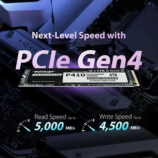 SSD NVMe накопитель PATRIOT P410 1Tb PCIe Gen4x4 M.2 2280 (P410P1TBM28H) - фото 7