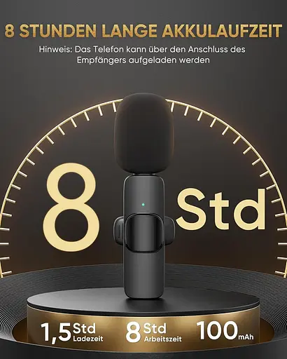 Бездротовий мікрофон IUMAKEVP Lavalier, сумісний з iPhone/iPad/телефоном Android/ноутбуком - фото 4