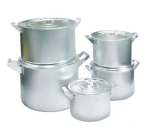 Набор из 5 матовых алюминиевых кастрюль с крышкой 2.5-3.5-4.5-6-20 л., Interos Серый 87001 - фото 1