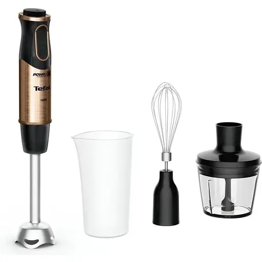 Міксер Tefal блендер заглибний Quickchef 1000Вт 3в1 чаша-800мл чопер-500мл турборежим чорно-бронзовий - фото 1