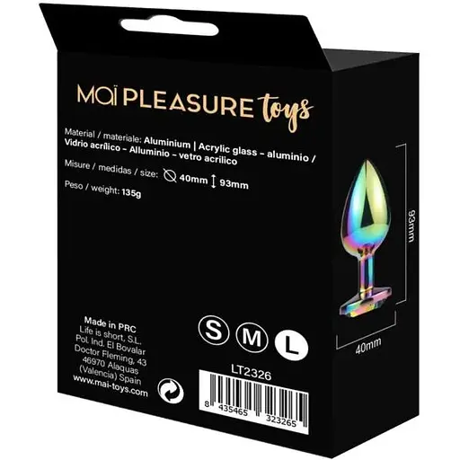 Металлическая анальная пробка Mai Attraction Toys №74 Rainbow - фото 6