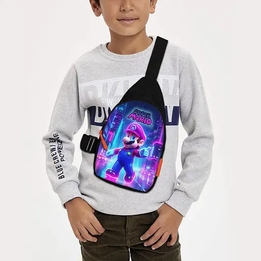 Сумка через плече дитяча Супер Маріо 29х17 см сумка слінг для хлопчика (02178)