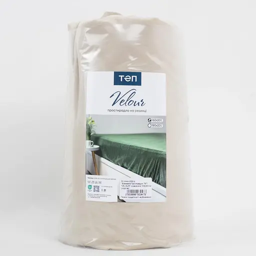 Простыня ТЕП Velour с резинкой бежевая, 180 x 200 (2-04824_35032) - фото 5
